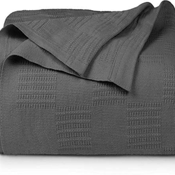 Luxury Cotton Blanket Grey Twin - Picture 1 of 6